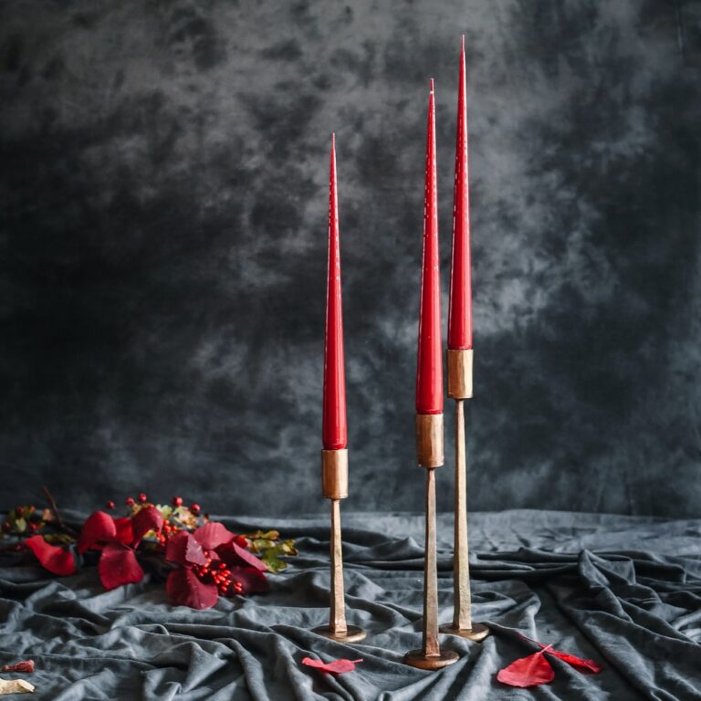 Hand Dipped Taper candles Cranberry (6 pack) Curious Egg