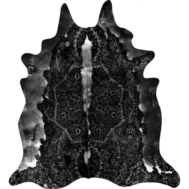 SAMPLEPersian Faux Cowhide Rug Black Curious Egg