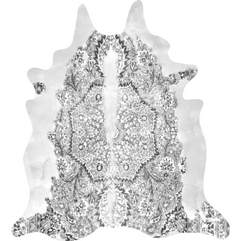 SAMPLEPersian Faux Cowhide Rug Grey Curious Egg